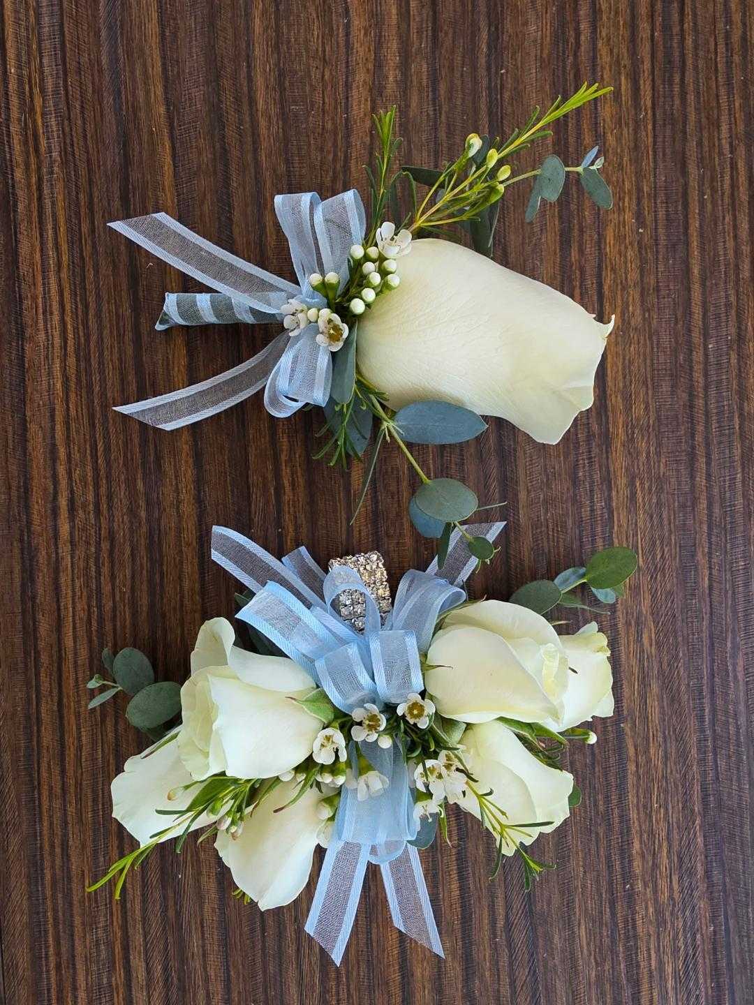 Rose Corsage & Boutonniere Set