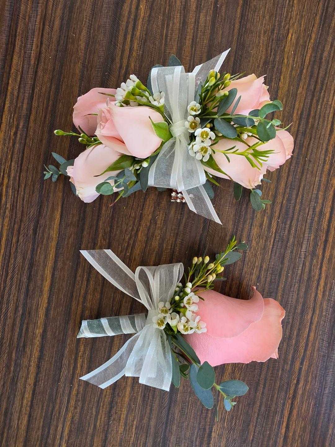 Rose Corsage & Boutonniere Set