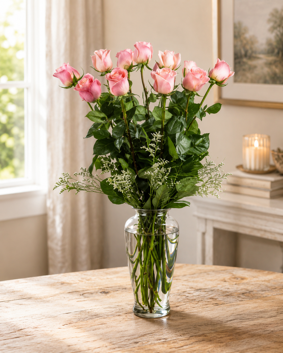 Dozen Pink Roses