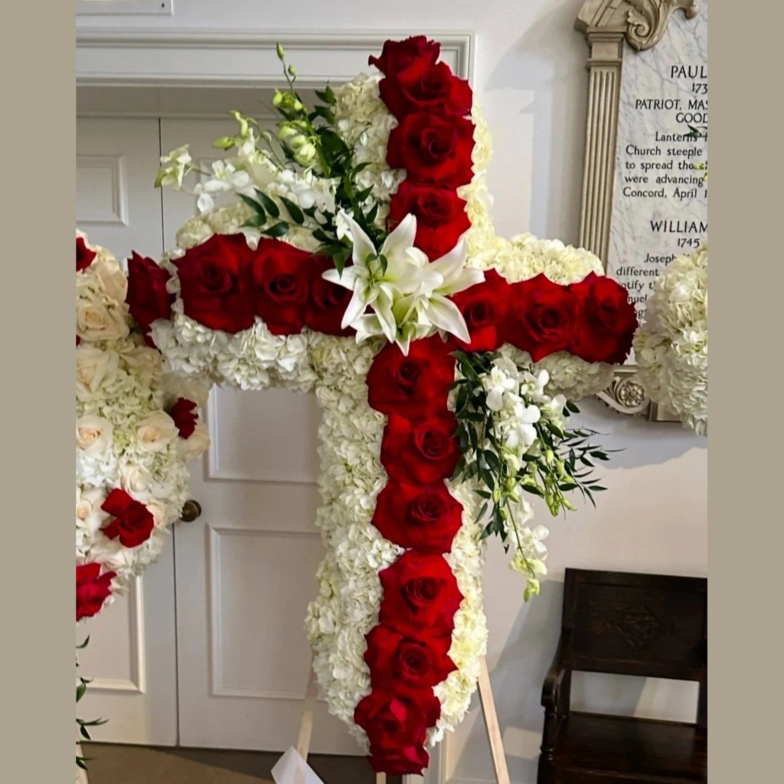 Floral Cross Mixed Flowers Side