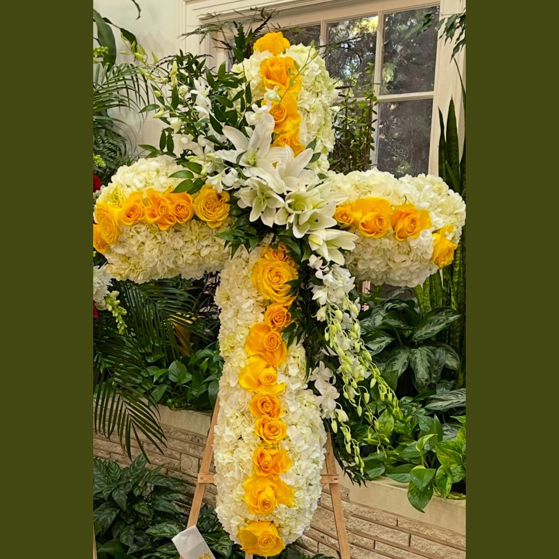 Floral Cross Mixed Flowers Full