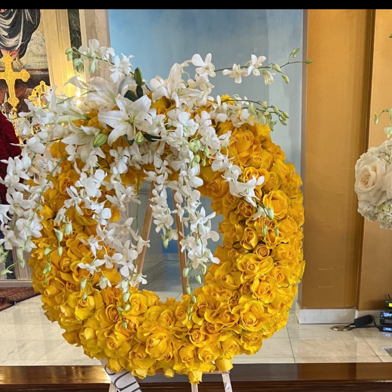 Wreath All Roses Side View